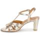 Sandales habillées féminines  LUCIA JB Martin cuir Métal Doré talon fin recouvert de 8cm