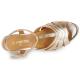 Sandales habillées féminines  LUCIA JB Martin cuir Métal Doré talon fin recouvert de 8cm