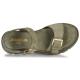 Sandales plates féminines  DELIA JB Martin cuir Velours KAKI 2 boucles décoratives et réglables