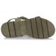 Sandales plates féminines  DELIA JB Martin cuir Velours KAKI 2 boucles décoratives et réglables