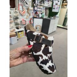 Sabot La Maison de l'Espadrille imprimé Vache boucle de serrage. 3521