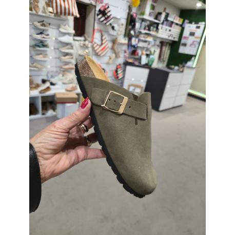 Sabot La Maison de l'Espadrille KAKI boucle de serrage 3521