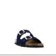 Mule ou claquette avec 2 boucles 3524-8 Maison de l’Espadrille Cuir MARINE plate, femme, mode