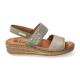 Sandales Mobils Ergonomique MEPHISTO Sandales Femme RUTH KAKI/OR compensées semelles amovibles
