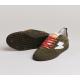 Baskets Cuir Kaki lacet orange SEMERDJIAN ASHLEY C379 originale semelle amovible surpiqûre et éclair blanc