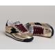 Baskets SEMERDJIAN C443  JOYCE Cuir métallisé or  paillettes noir éclair et lacet  bordeaux