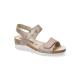 Sandales Femme ORIANA Rouge deux velcros dont un présente une boucle décorative.