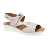 Sandales Mephisto Femme  PRISSIE Taupe clair fermeture scratch compensée semelle 100% caoutchouc hauteur 4cm