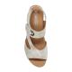Sandales Mephisto Femme  PRISSIE Taupe clair fermeture scratch compensée semelle 100% caoutchouc hauteur 4cm