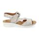 Sandales Mephisto Femme  PRISSIE Taupe clair fermeture scratch compensée semelle 100% caoutchouc hauteur 4cm