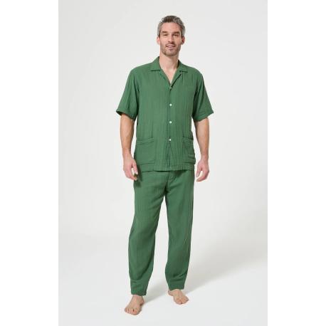 Pyjama long Arthur gaz de coton - Les dessous de max