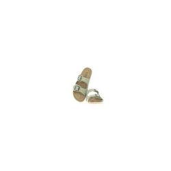 Mule ou claquette avec 2 boucles 3524-8 Maison de l’Espadrille Cuir pistache   plate, femme, mode