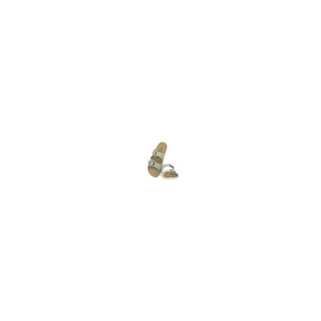 Mule ou claquette avec 2 boucles 3524-8 Maison de l’Espadrille Cuir pistache   plate, femme, mode