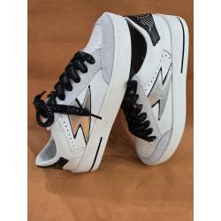 Baskets SEMERDJIAN Noir/Blanc/argent NOUBAR lacet noir écrit SMR Éclair Argent métal
