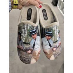 Mule Homme LA MAISON DE L’ESPADRILLE Beige et fond vert + gendarme 6771-7 fantaisie