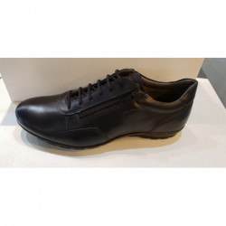 Chaussures LACET + ZIP pour homme U SYMBOL A - cuir lisse noir U74A5A