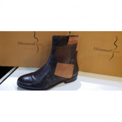 Cuir marron patchwork