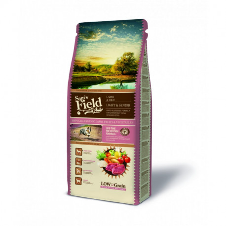 Croquettes Chien Pauvre en céréales Sam's Field Fresh Senior/Light Hypoallergénique Sac de 2.5 ou 13 kg Croquettes Chien Pauvre en céréales Sam's Field Fresh Senior/Light Hypoallergénique Sac de 2.5 ou 13 kg