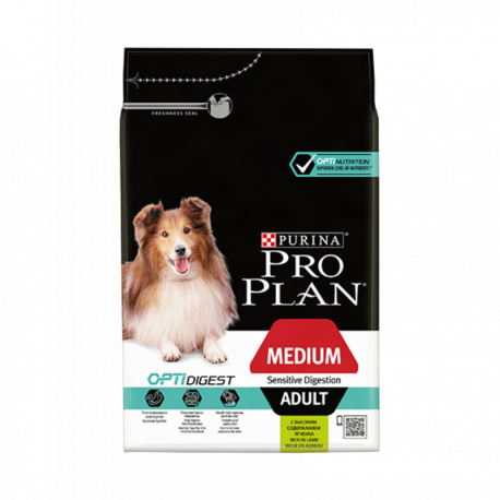 Croquettes Chien Pro Plan Adult digestion agneau Sacs de 3 et 14 kg Croquettes Chien Pro Plan Adult digestion agneau Sacs de 3 et 14 kg