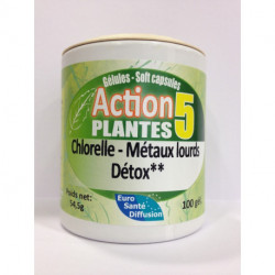 Chlorelle - Métaux lourds Détox** - Gélules Action 5 plantes - Phytofrance