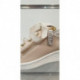 Basket 4311 en  cuir  BEIGE/METAL+ reptile compensé haut  5 cm  DLSPORT