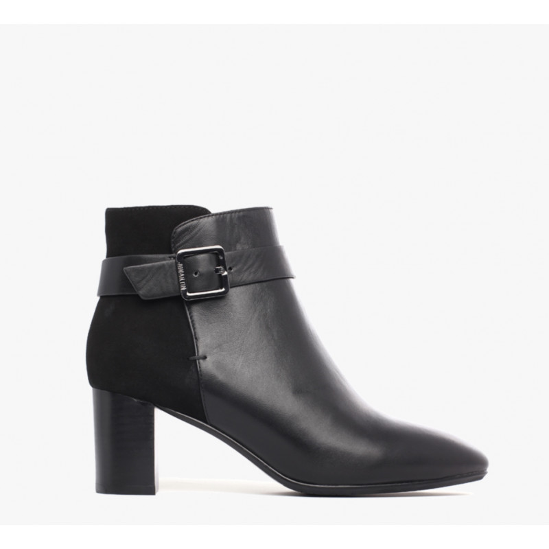 Bottine talon de 6cm AELIS Veau velours noir de JB MARTIN