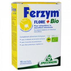 Ferzym Flore + Bio, probiotiques prébiotiques - 15 sachets - Specchiasol