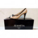 PRESTON de JB MARTIN escarpin bout ouvert chic cuir beige/noir