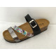 Mule 3532-2  Noir/multi/rose Maison de L’Espadrille compensée Liège  boucles ajustable