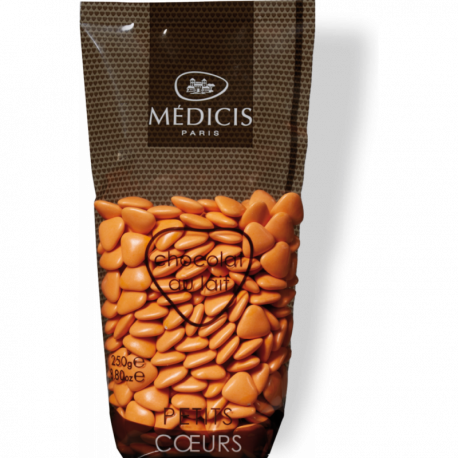 DRAGEE CHOCOLAT PETITS COEURS MEDICIS ABRICOT 250g