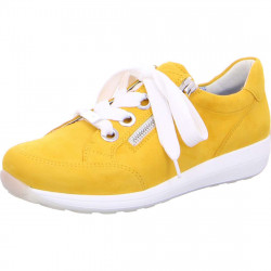 Baskets OSAKA de ARA cuir nubuck jaune lacet + Zip