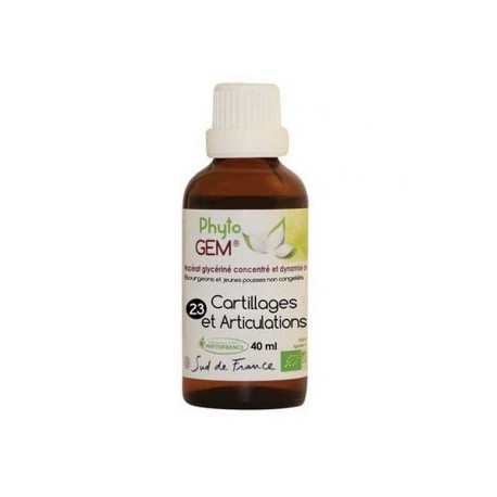 Phyto'Gem n°23 Cartilages et articulations Bio - Macérat mère de bourgeons complexe - 40ml - Phytofrance Phyto'Gem n°23 Cartilages et articulations Bio - Macérat mère de bourgeons complexe - 40ml - Phytofrance