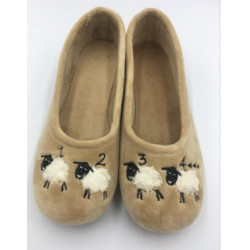 Ballerine plate  pour femme 6051 gris ou beige 1.2.3.4.5.6 moutons Maison de l’espadrille