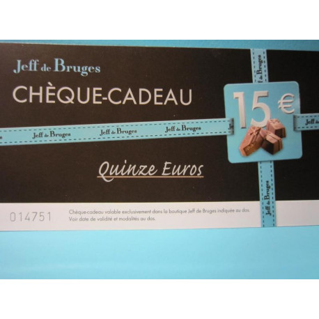 Bon cadeau Jeff de Bruges de 15 euros