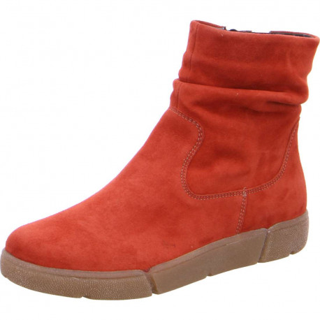 Bottine souple et plate 14437 en cuir nubuck rouge de ARA