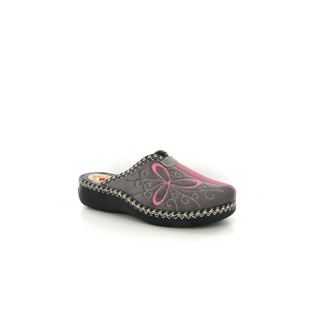 Mule talon compensé 4205 Maison de L’Espadrille Textile Rose, Prune ou Noir