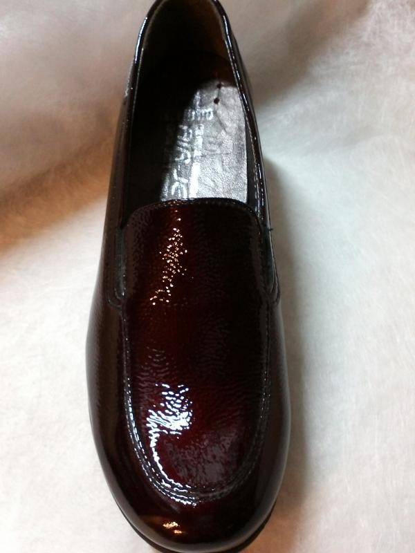 Mephisto Mocassin Femme Olivia Cuir Verni Rouge vin